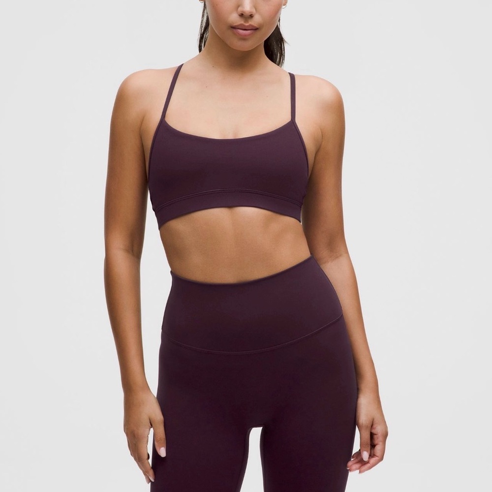 lululemon athletica Black Plum Flow Y Bra size 6